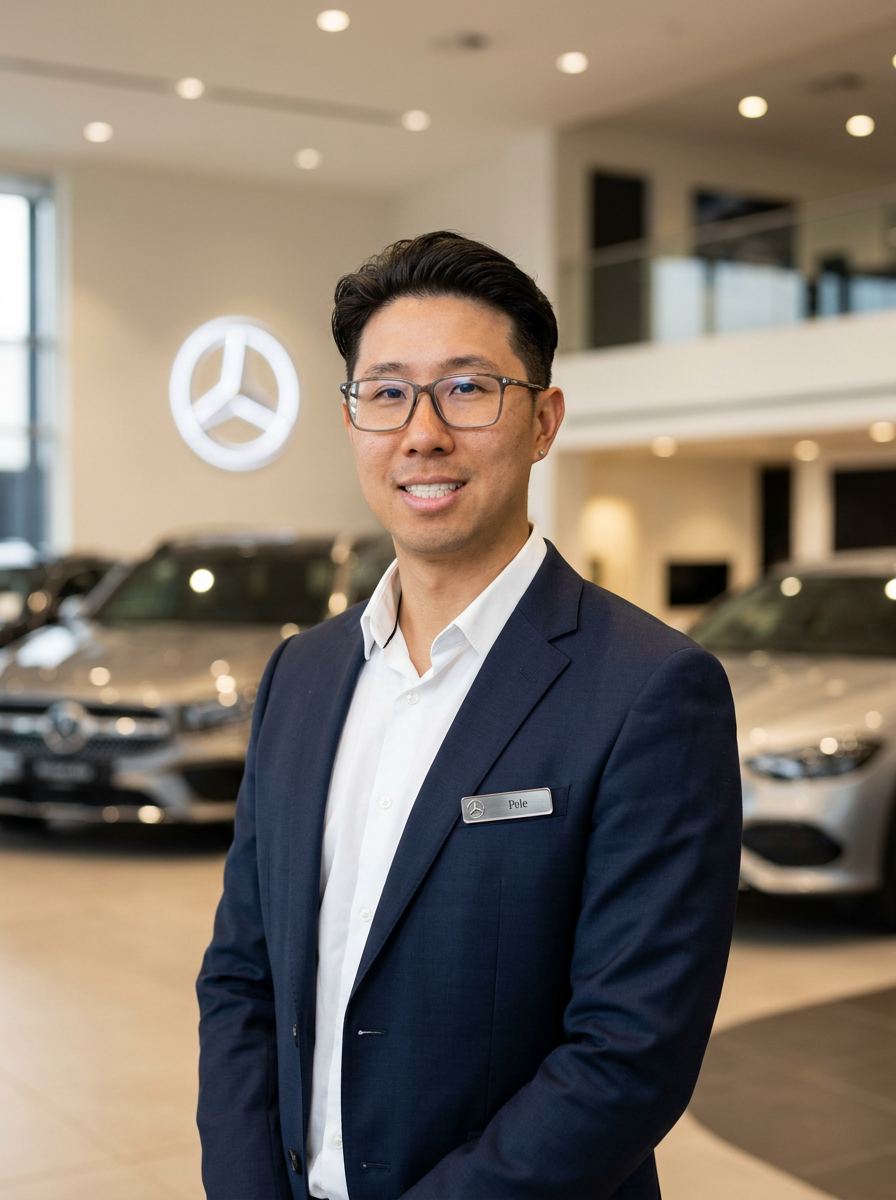 Mercedes-Benz Toronto Queensway sales advisor in the showroom