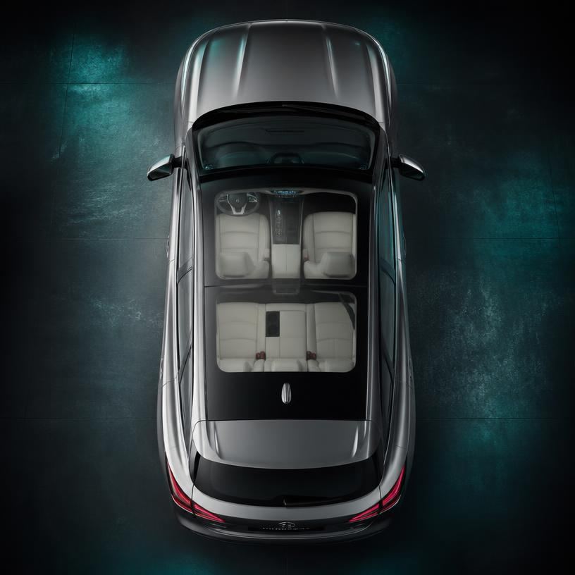 GLE panoramic roof overhead view