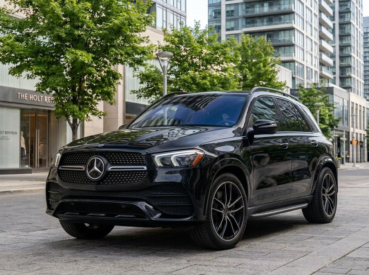 2026 Mercedes-Benz GLE parked outside a limestone building