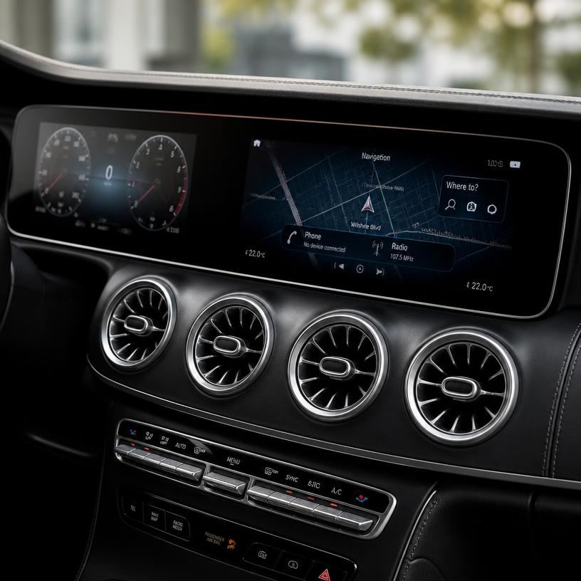 MBUX widescreen cockpit display